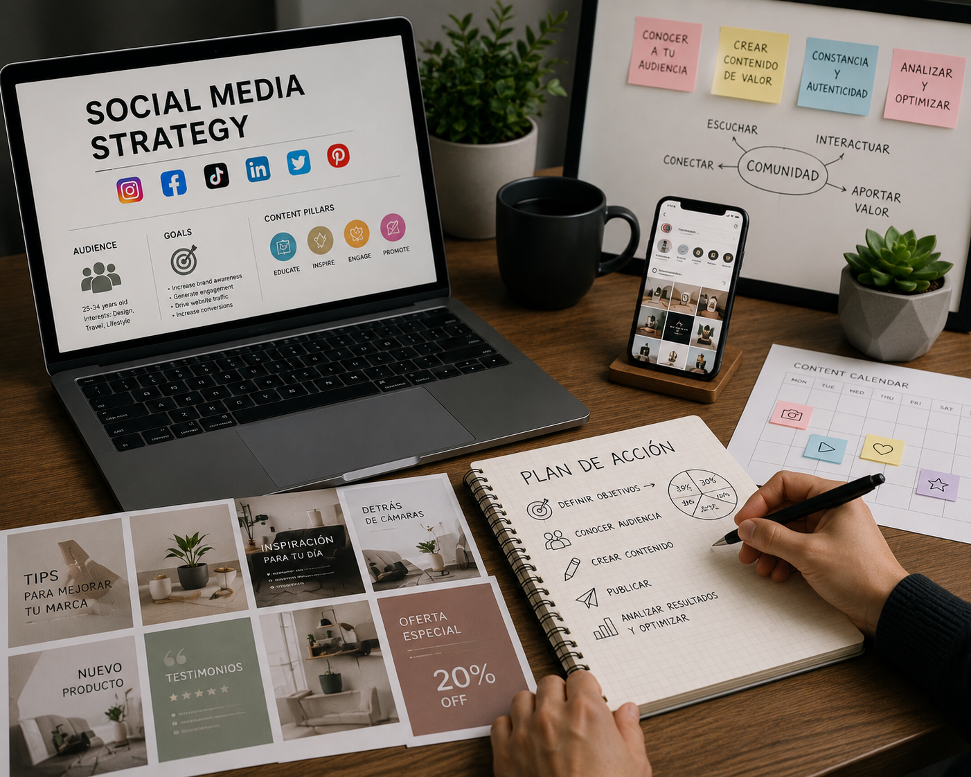 Planificación de contenido para redes sociales